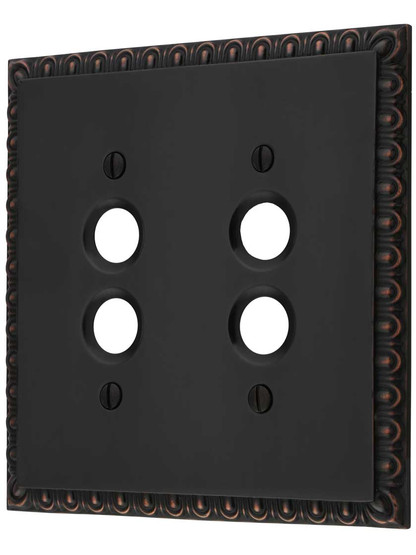 Ovolo Double Gang Push-Button Switch Plate